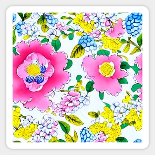 Porcelain inspired chinoiserie flowers Sticker